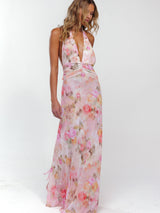 This is an image of Chelsea Maxi Dress in Aspen - RESA featuring a model wearing the dress