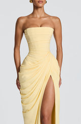 Goldie | Strapless Draped Maxi Dress