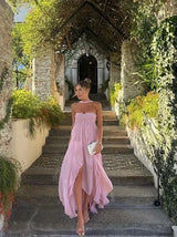 Collins | Ruffle Strapless Maxi Dress