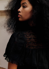 Thalina | Sheer Lace Tie Blouse