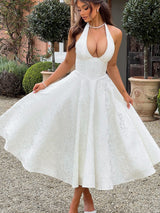 Esmeralda | Halter Sleeveless Midi Dress