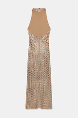 Lena | Sparkly Mesh Halter Dress
