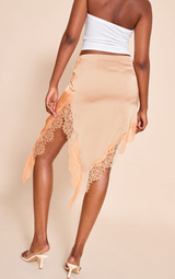 Poppy | Lace Satin Midi Skirt