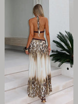 Zaria | Leopard Halter Maxi Dress