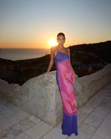 Eulalia | Slim Backless Printed Maxi Dress