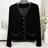 Elise | Velvet Trim Cardigan