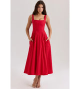 Anara | Square Neck Flowing Maxi Dress