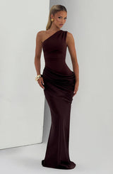 Brooke | One Shoulder Satin Maxi Dress