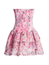 Cecilia | Strapless Floral Dress