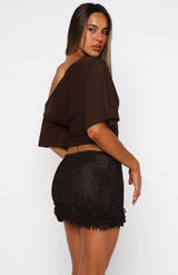 Kendall | Fringe Knit Mini Skirt