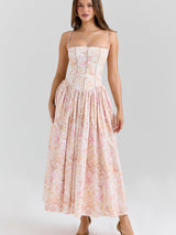 Elodie | Floral Corset Maxi Dress