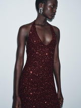 Vivienne | Sequin Halter Maxi Dress