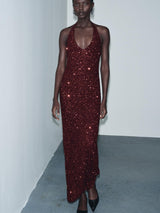 Vivienne | Sequin Halter Maxi Dress