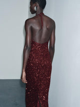 Vivienne | Sequin Halter Maxi Dress