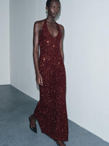 Vivienne | Sequin Halter Maxi Dress