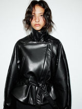 Vera | Sleek Peplum Leather Jacket