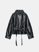 Vera | Sleek Peplum Leather Jacket