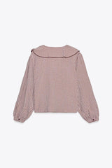 Adele | Playful Gingham Ruffle Blouse