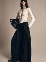 Ava | Pleated Pinstripe Pants