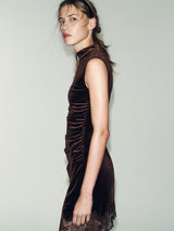 Elara | Velvet Lace Mini Dress