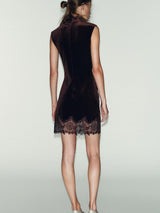 Elara | Velvet Lace Mini Dress