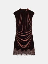 Elara | Velvet Lace Mini Dress