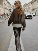 Noa | Chic Herringbone Bomber Jacket