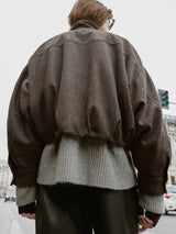 Noa | Chic Herringbone Bomber Jacket
