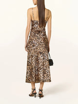Amara | Leopard Satin Slip Dress