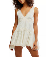 Morwenna | Lace Trim Mini Dress