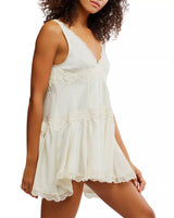 Morwenna | Lace Trim Mini Dress