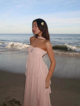 Collins | Ruffle Strapless Maxi Dress
