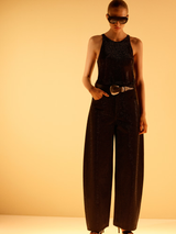 Ava | Rhinestone Balloon Jeans