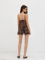 Nina | Leopard Chiffon Mini Dress