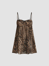 Nina | Leopard Chiffon Mini Dress