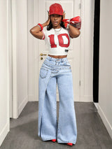 Betsy | Wrap Waist Wide-Leg Jeans