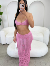 Mackenzie | Elegant Crochet Maxi Skirt Set
