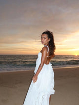 Collins | Ruffle Strapless Maxi Dress