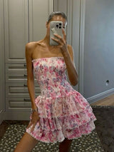 Cecilia | Strapless Floral Dress