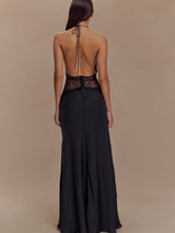 Dinah | Lace Satin Maxi Dress