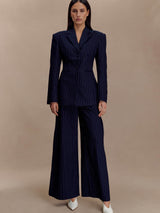 Hailey | Cinched Pinstripe Blazer