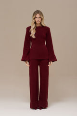 Elena | Wide Leg Knit Trouser