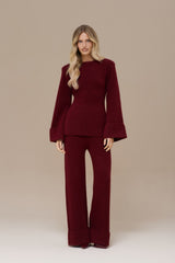 Elena | Wide Leg Knit Trouser