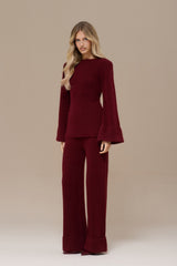 Elena | Wide Leg Knit Trouser