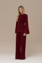 Elena | Wide Leg Knit Trouser