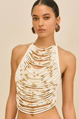 Madison | Beaded Halter Top