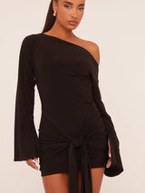 Elina | Draped Sleeve Mini Dress