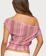 Lioren | Zigzag Knit Off Shoulder Top