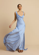 Celeste | Backless Satin Maxi Dress