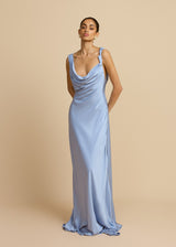 Celeste | Backless Satin Maxi Dress